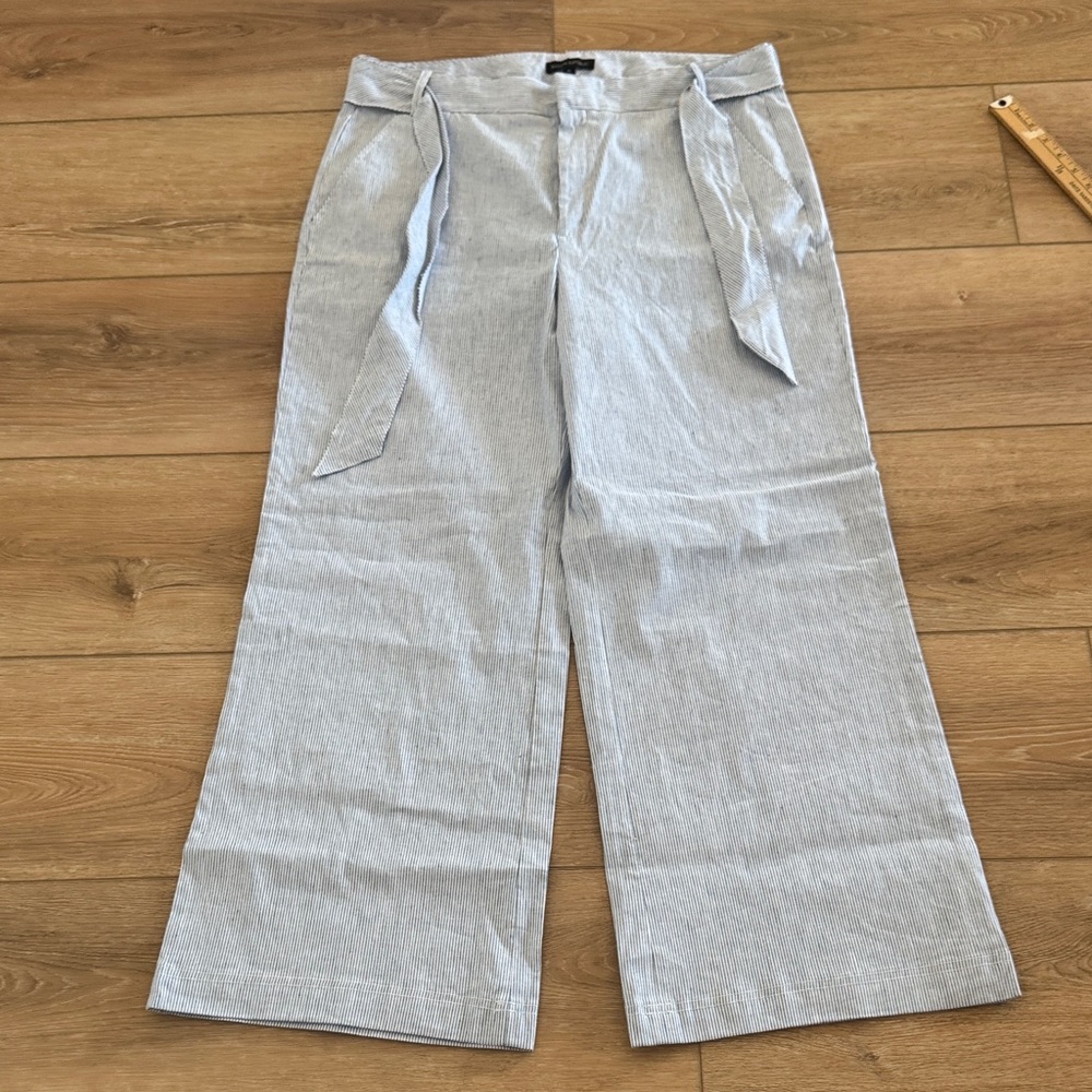 NWOT Banana Republic Blue and White Striped Wide Leg Pants